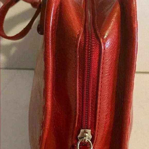 Cole Haan red leather satchel handbag - Picture 6 of 14